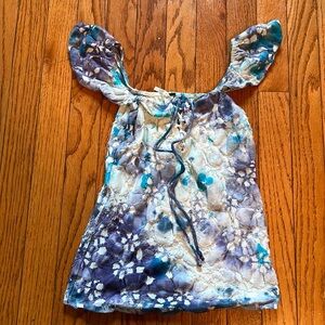Free People purple-blue tie-dye eyelet tank